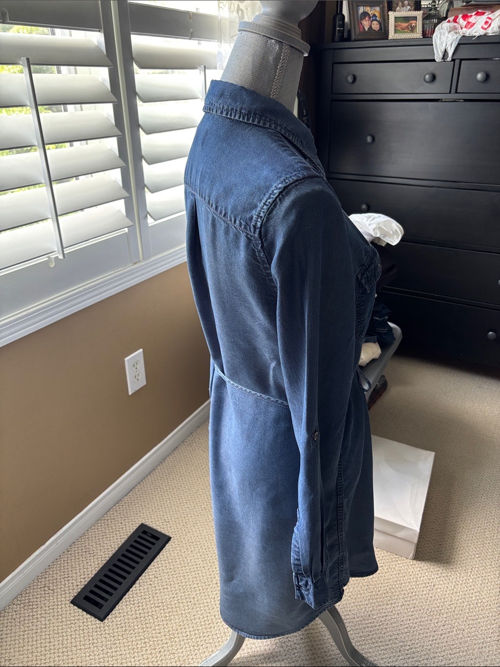 Parasuco Long Sleeve Denim Shirt Dress in Blue - Picture 2 of 2